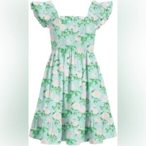 Hill House Home Women’s XS Elizabeth Nap Dress Blue Roses Poplin Mini Cotton